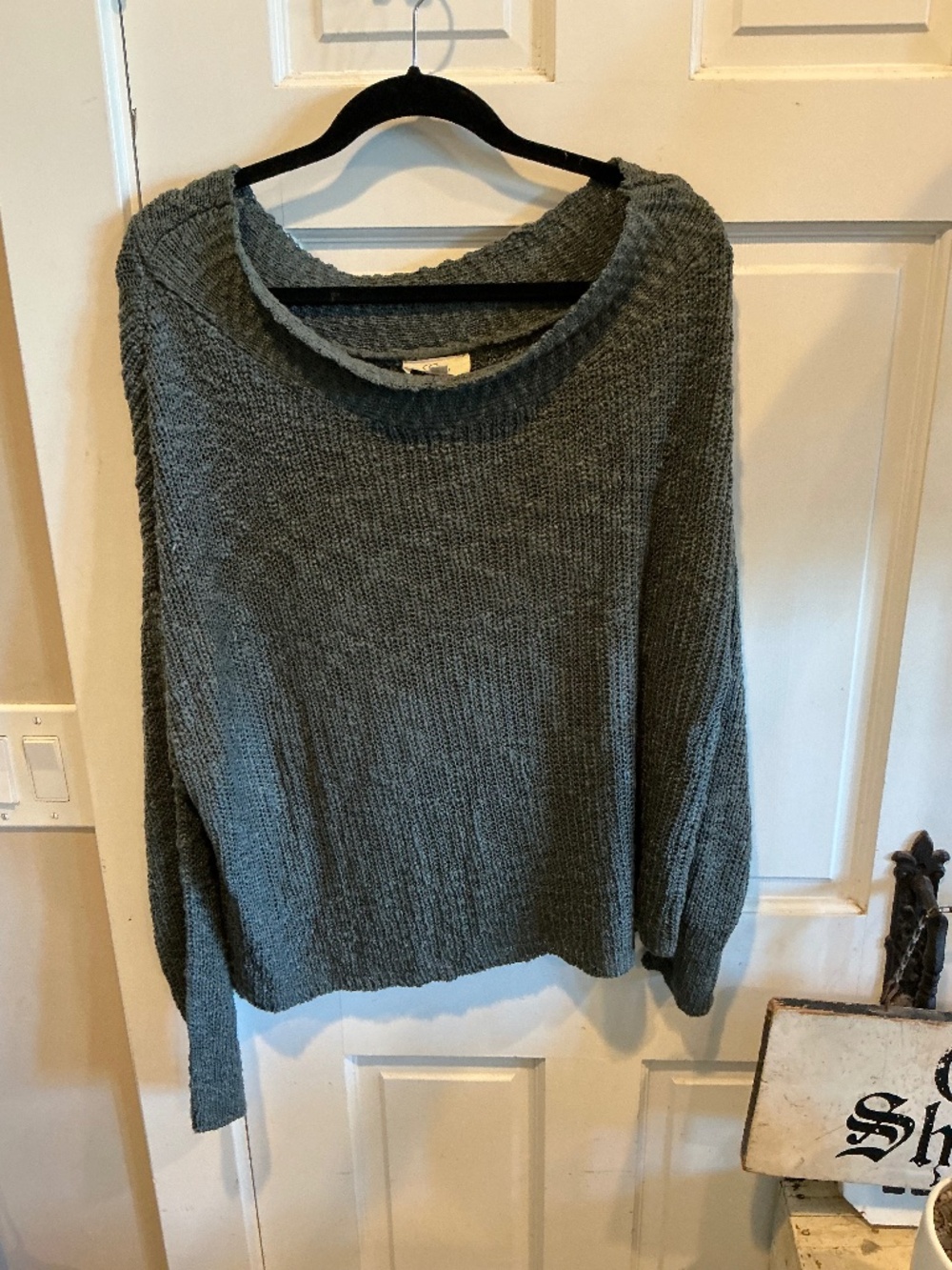 Heart Love pullover sweater with slight cowl collar!  Size small
